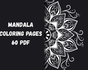 Libro da colorare di mandala in PDF per adulti / Antistress stampabile / Pagine da colorare rilassanti / Download immediato
