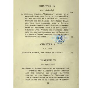 Puede incluir: Una p&aacute;gina de libro antiguo titulada "Witchcraft & Demonology" con texto que detalla eventos hist&oacute;ricos de 1606-1686. La p&aacute;gina incluye t&iacute;tulos de cap&iacute;tulos, fechas y descripciones de eventos, con el n&uacute;mero de p&aacute;gina 77 visible.