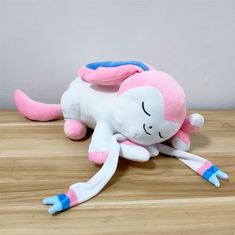 45cm Pokemon Sleep Sylveon Plush Doll Stuffed Lying Plush Toys Etsy
