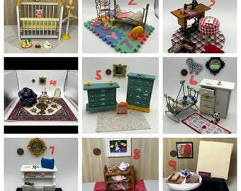 DOLLHOUSE Furniture 1:12 scale Each item comes with a Rug