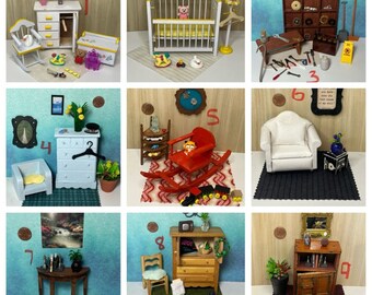 DOLLHOUSE Furniture 1:12 scale Each item comes with a Rug