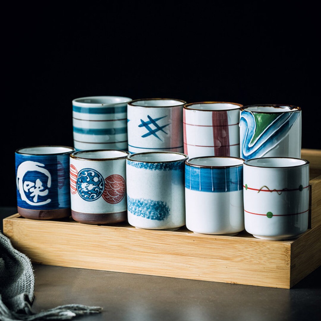 Japanese Ceramic Cups Glazed Yunomi Tea Cups Handmade Coffee Etsy