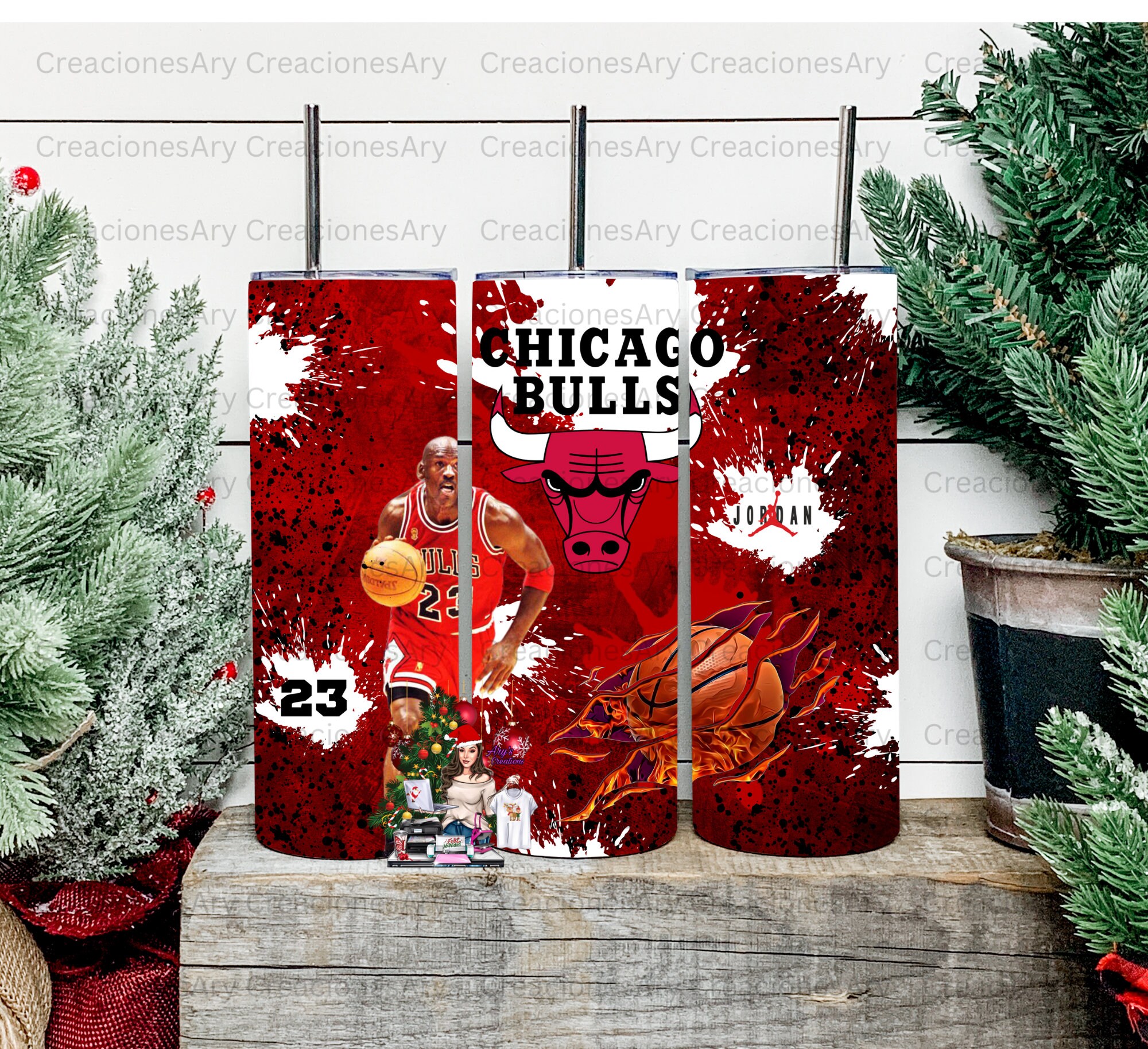 Chicago Bulls Tumbler Wrap 20 Oz Straight Etsy