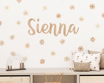 Personalized Daisy Flower Wall Decals: Boho Nursery Decor