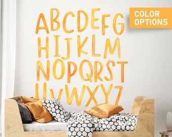 Watercolor Alphabet Wall Decals: Kids Room Decor
