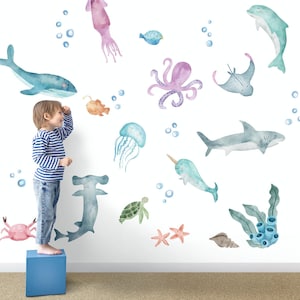 Ocean Animals Wall Decal: Underwater Nursery Stickers