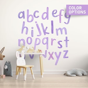 Watercolor Alphabet Wall Decal: Kids Room Decor