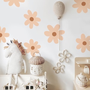 Boho Daisy Wall Decals - Removable Flower Wall Stickers, Set Of 10 Large (11"x11") For Nursery & Kids Room - View #12