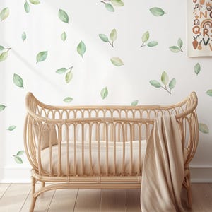 Adesivi murali foglie che cadono, adesivi murali foglie Boho, adesivi murali natura, adesivi murali vivaio