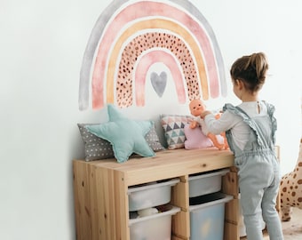 Boho Rainbow Wall Decal: Watercolor Nursery Sticker