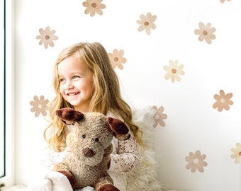 Personalized Daisy Flower Wall Decals: Boho Nursery Decor