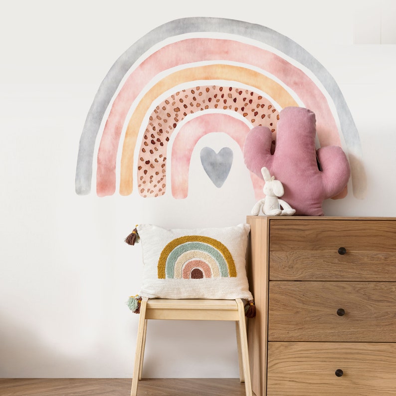 Boho Rainbow Wall Decal: Watercolor Nursery Sticker - Etsy