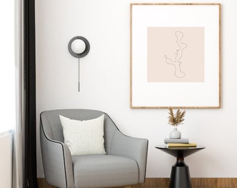 DIGITALE PRINT BOHO N.2. Moderne bedrukking aan de muur. Warme kleuren. Digitaal printen voor posters. Nr.2