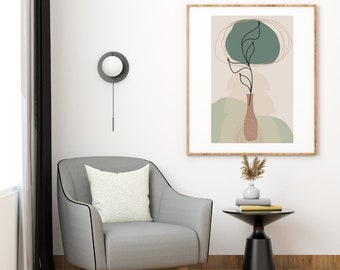 DIGITALE PRINT BOHO N.3. Moderne bedrukking aan de muur. Warme kleuren. Digitaal printen voor posters. Nr.3