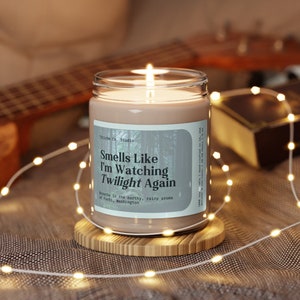 Vela de soja crepuscular, vela Edward Cullen, Bella Swan, huele a regalos de merchandising crepuscular, vela divertida de soja natural, regalo de merchandising de libros