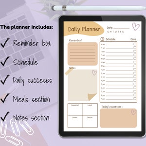 Daily Planner Printable Editable Daily Planner Productivity - Etsy