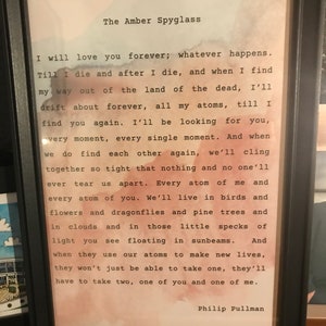 Amber Spyglass, Phillip Pullman, &#39;Atoms&#39; A4-Druck, digitaler Download
