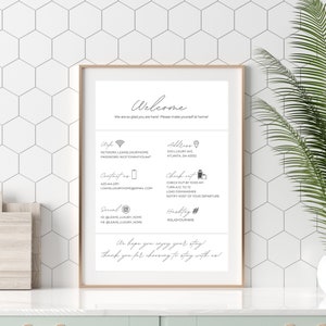 Airbnb Welcome Sign, Wypożyczalnia Wakacyjna Do Wydruku, VRBO, Szablon Airbnb, Airbnb Do Wydruku