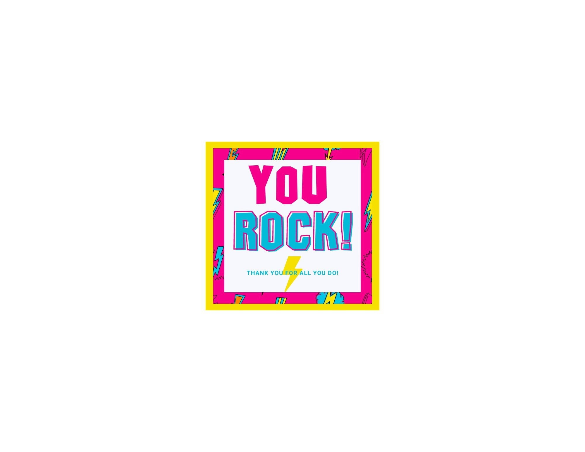 You Rock Printable Tag Etsy You Rock Printable Tag Etsy