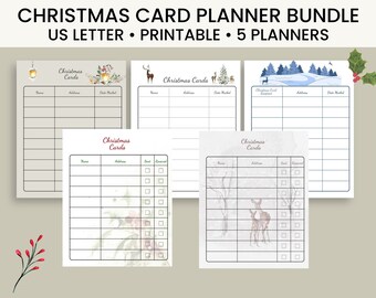 Festive Christmas Card Planner - Stay Organized and Spread Holiday Joy! Instant download