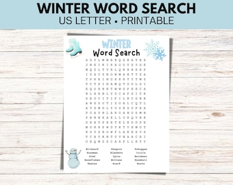 Winter Word Search Puzzle, Classroom Activity (Digital Download)