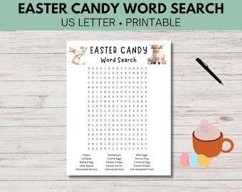 Easter Candy Word Search Printable, Homeschool Activity (PDF)