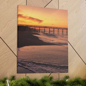 Stunning Beach Sunset Canvas Wall Art, Coastal Ocean View Print, Home Decor