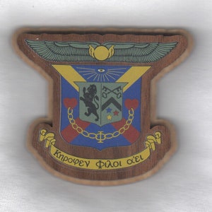 Delta Kappa Epsilon -- 2.25&quot; Double Layer Wooden Crest