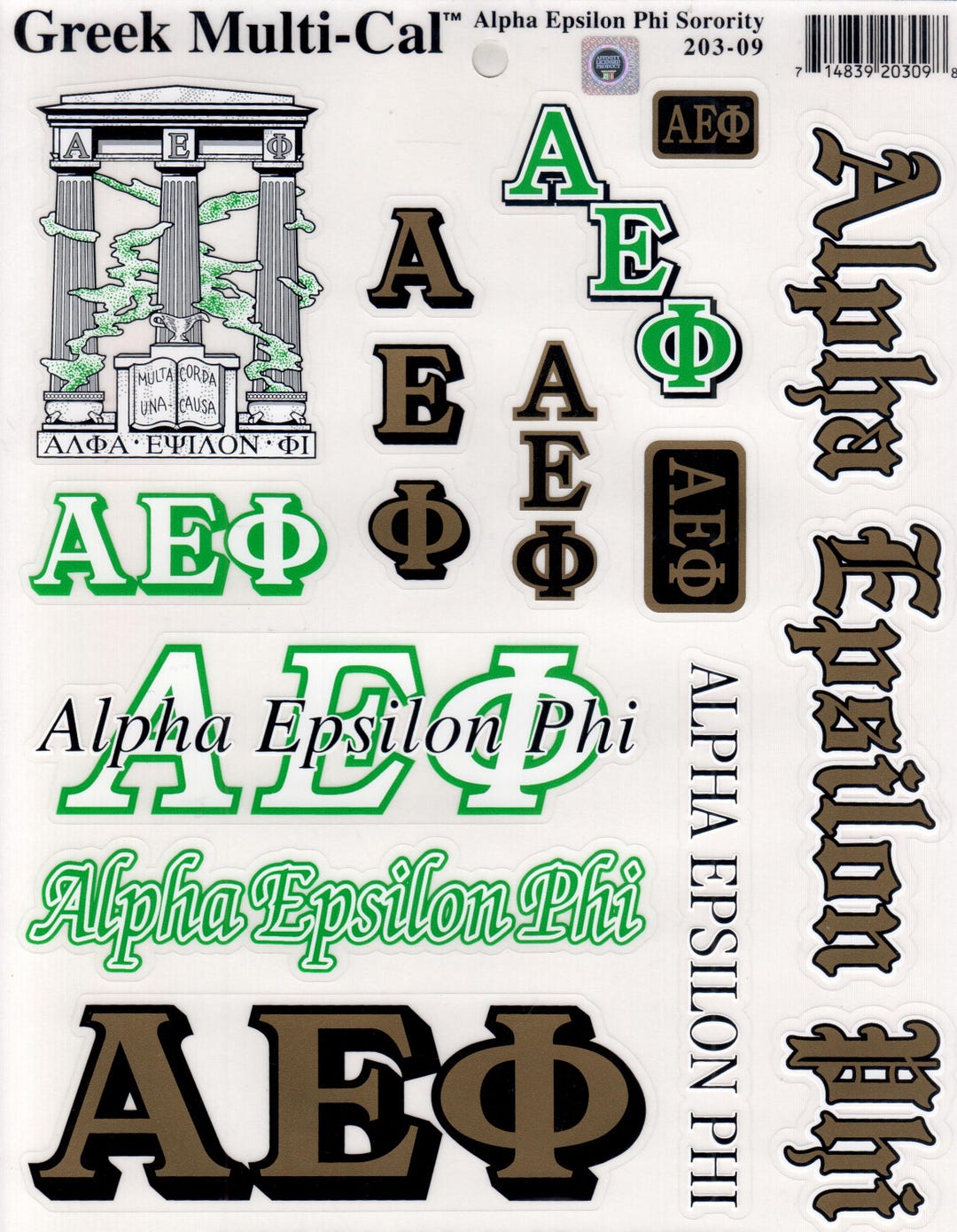 Alpha Epsilon Phi - Multi-cal Stickers - Etsy