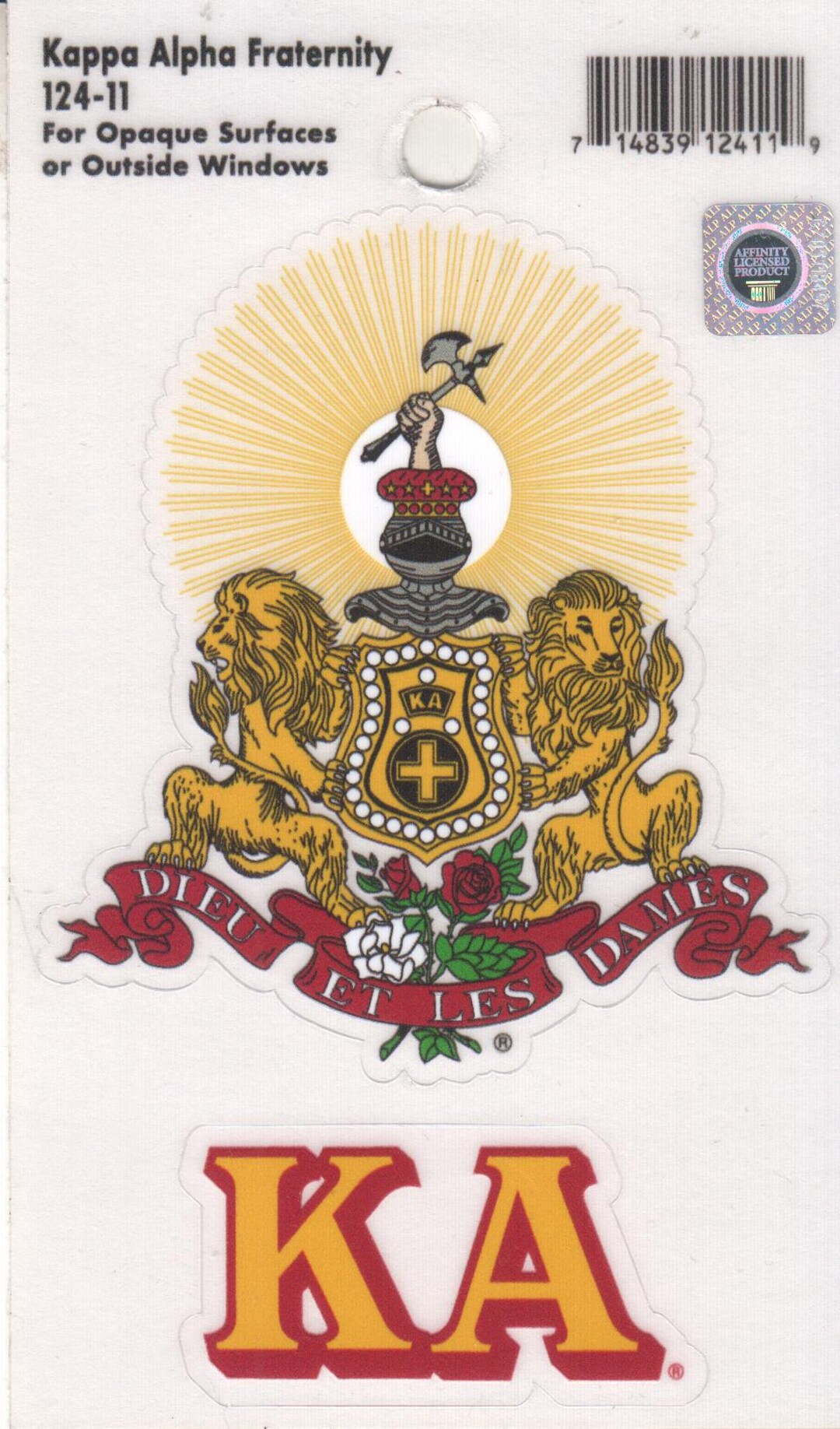 Kappa Alpha - Crest Sticker - Etsy