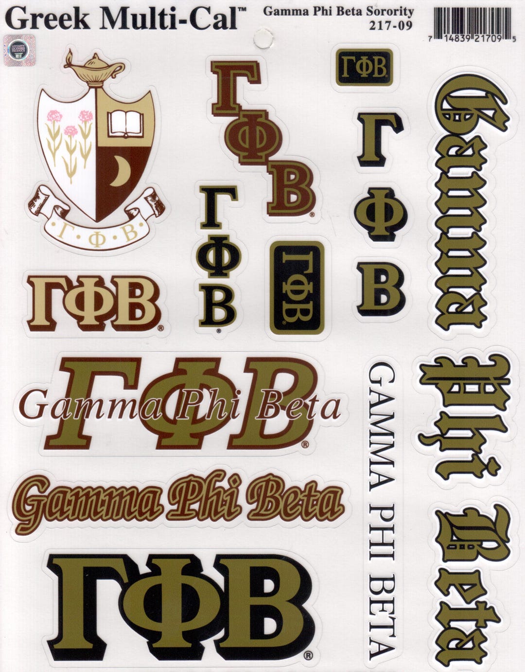 Gamma Phi Beta - Multi-cal Stickers - Etsy