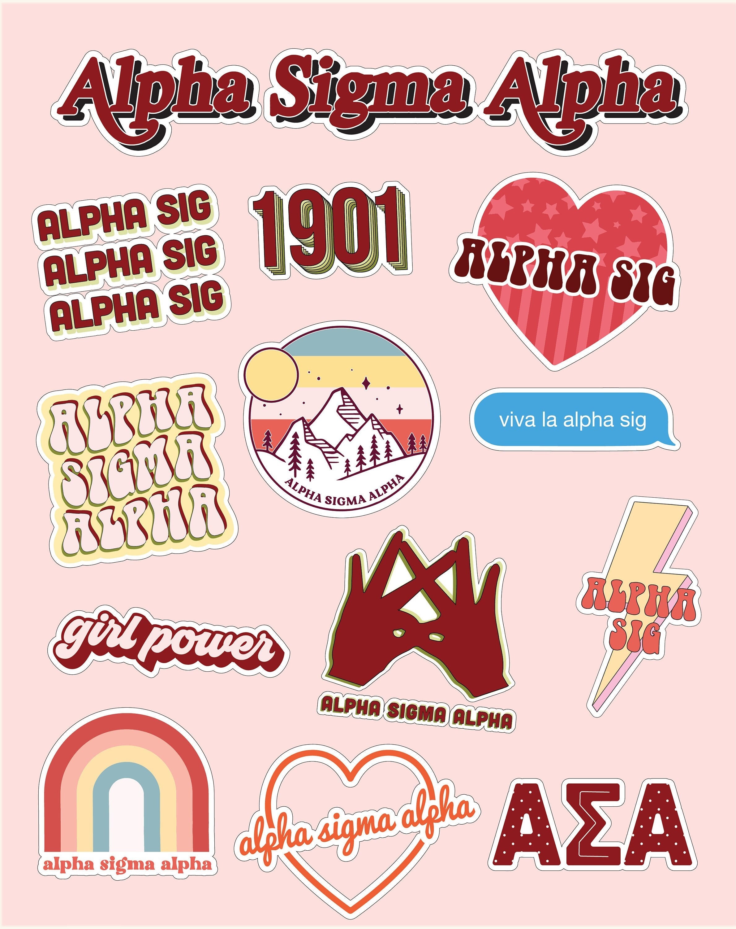 Alpha Sigma Alpha - Girl Power Stickers - Etsy