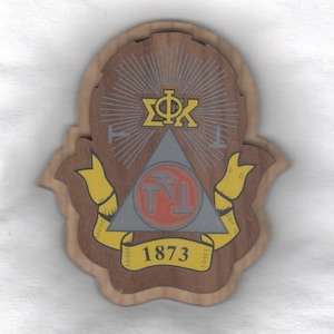 Phi Sigma Kappa -- 3.5&quot; Double Layer Wooden Crest