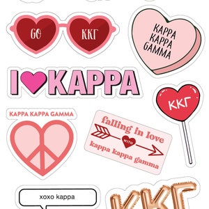 Kappa Kappa Gamma - Heart Stickers