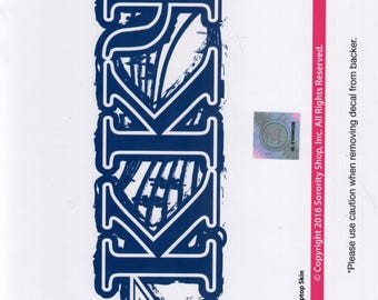 May include: A blue and white laptop skin with the letters "KKPsi" and a star. The text "Kappa Kappa Psi Laptop Skin" is printed on the right side of the image.