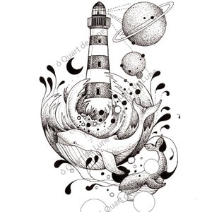 Illustration personnalisée, dessin original à la main sur commande, en noir et blanc ou couleur. image 9