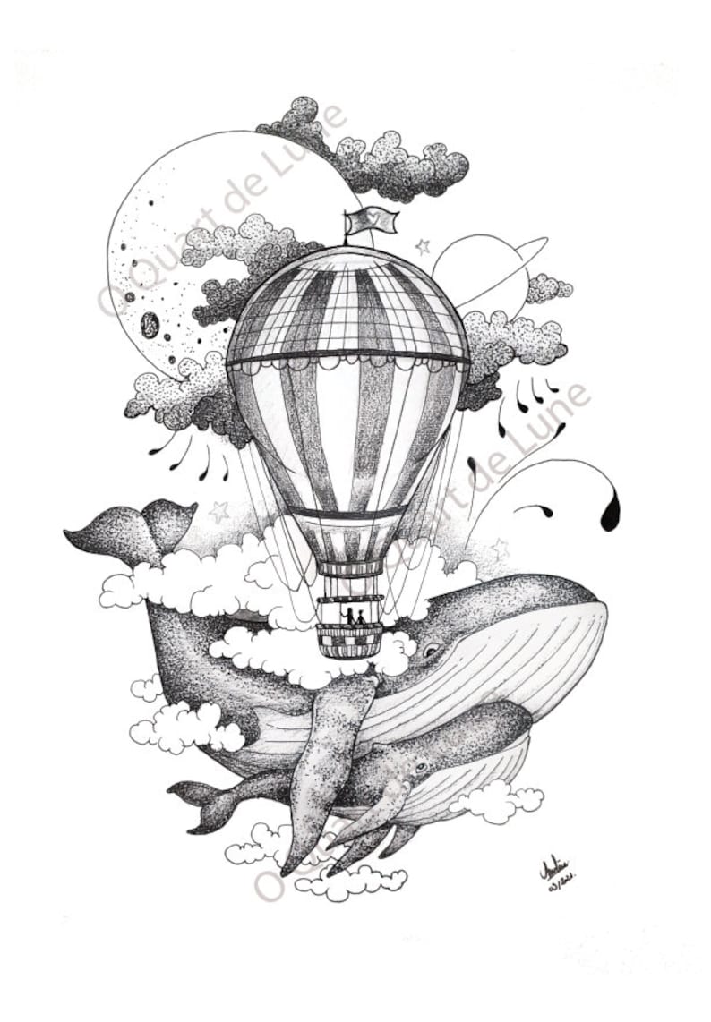 Illustration personnalisée, dessin original à la main sur commande, en noir et blanc ou couleur. image 3