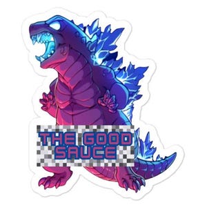 Godzilla Censurato,  Adesivo Di Alta Qualità Kiss Cut, Sticker Per Appassionati Di Anime