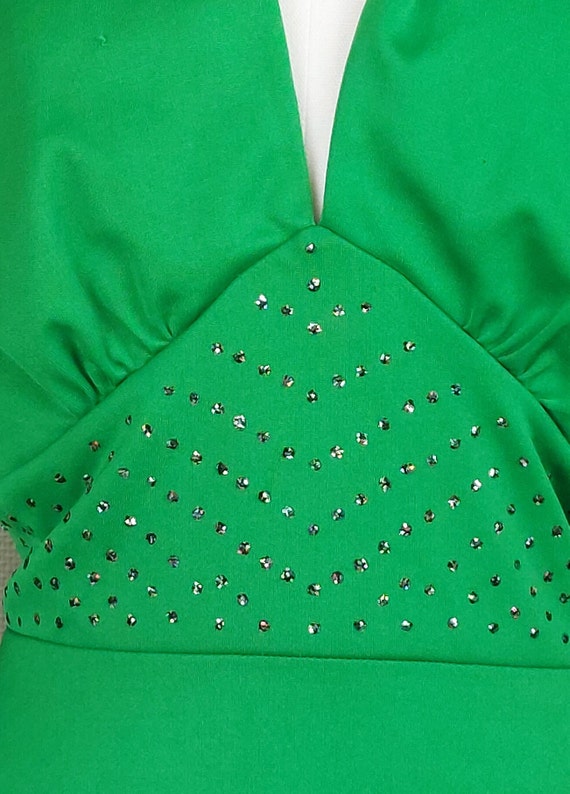 1970s Emerald green vintage maxi dress - image 5