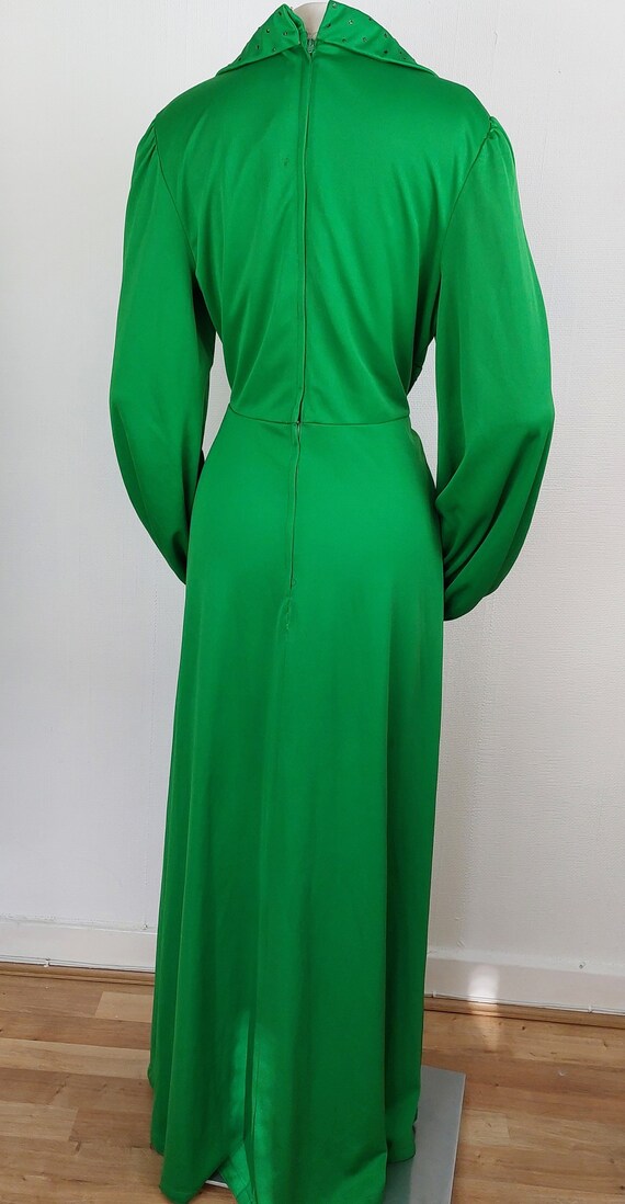 1970s Emerald green vintage maxi dress - image 6