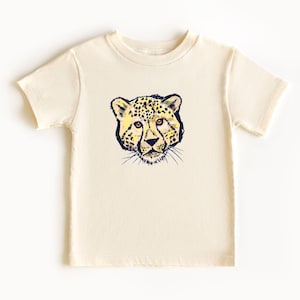 Toddler Tshirt - Cheetah Shirt for Kids - Natural Todder TShirt - Toddler Girl Clothing - Toddler Boy Clothing