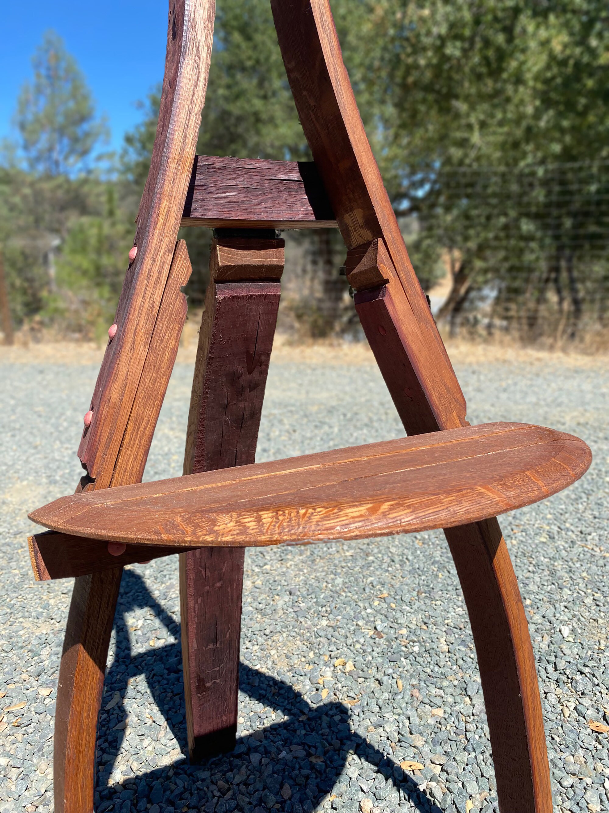 Artisan Crafted Recycled Wine Barrel Easel for Weddings, Business and