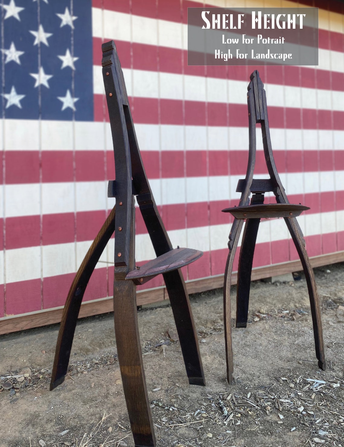 Artisan Crafted Recycled Wine Barrel Easel for Weddings, Business and