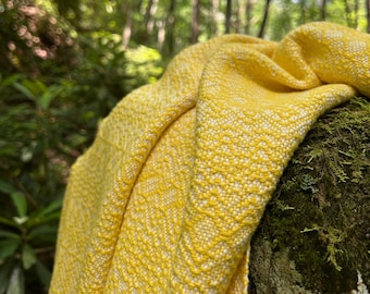 Handwoven Baby Blanket - Lemon Yellow