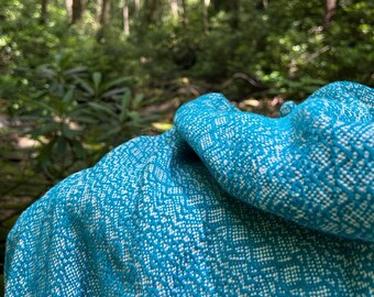 Handwoven Baby Blanket - Turquoise Blue