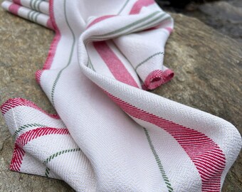Peppermint Twist - Handwoven Kitchen Towel