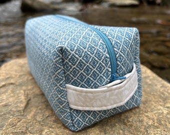 Handwoven Box Bag - Farmhouse Blue - Goose Eye