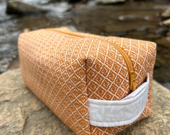 Handwoven Box Bag - Burnt Orange - Goose Eye