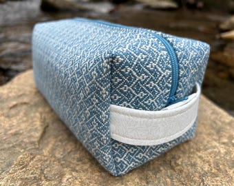 Handwoven Box Bag - Farmhouse Blue - Ribbon Candy