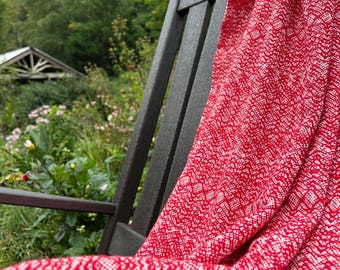 Handwoven Baby Blanket - Cherry Red